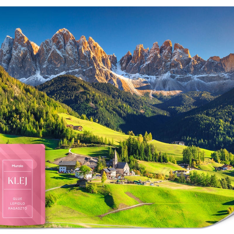 FOTOTAPETA DO SYPIALNI SALONU GÓRY PEJZAŻ ALPEJSKA POLANA LAS 3D 400x280