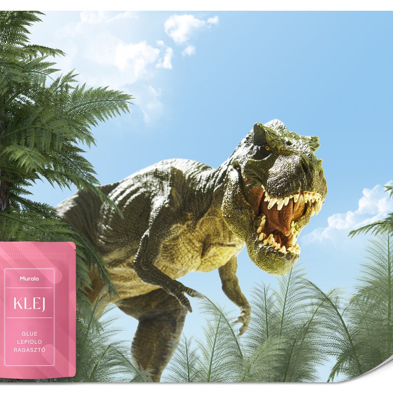 FOTOTAPETA DZIECIĘCA GROŹNY DINOZAUR NATURA TAPETA MŁODZIEŻOWA 3D 200x140