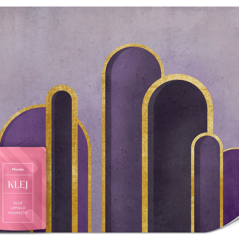 FOTOTAPETA DO SALONU SYPIALNI FIOLETOWA ABSTRAKCJA STYL GLAMOUR 150x105