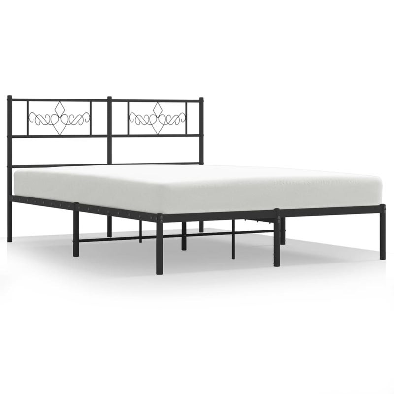 Łóżko Metalowe Czarne Rama Łóżka Ze Stelażem Do Sypialni Pokoju 120x200 cm