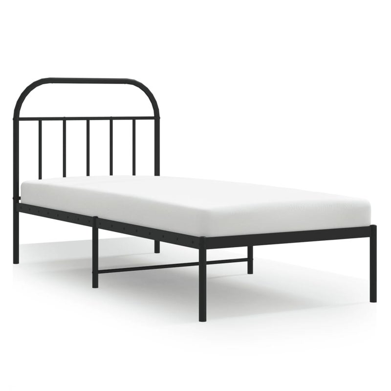 Łóżko Metalowe Czarne Rama Łóżka Ze Stelażem Do Sypialni Pokoju 90x190 cm