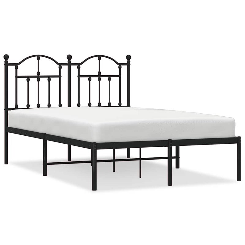 Łóżko Metalowe Czarne Rama Łóżka Ze Stelażem Do Sypialni Pokoju 120x190 cm