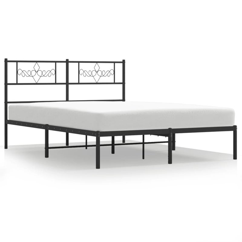 Łóżko Metalowe Czarne Rama Łóżka Ze Stelażem Do Sypialni Pokoju 120x190 cm