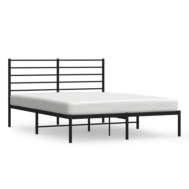 Łóżko Metalowe Czarne Rama Łóżka Ze Stelażem Do Sypialni Pokoju 135x190 cm