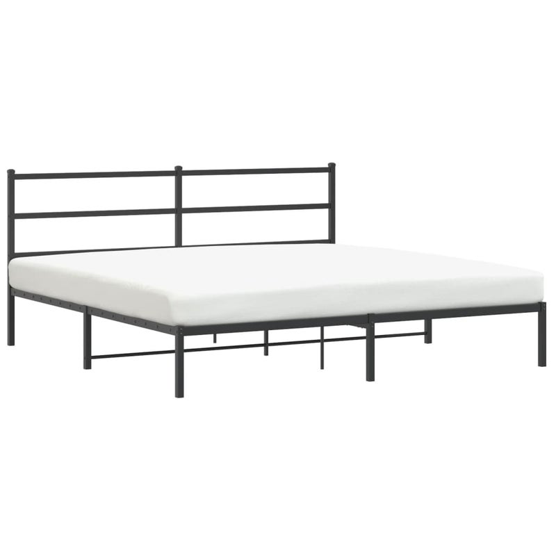Łóżko Metalowe Czarne Rama Łóżka Ze Stelażem Do Sypialni Pokoju 193x203 cm