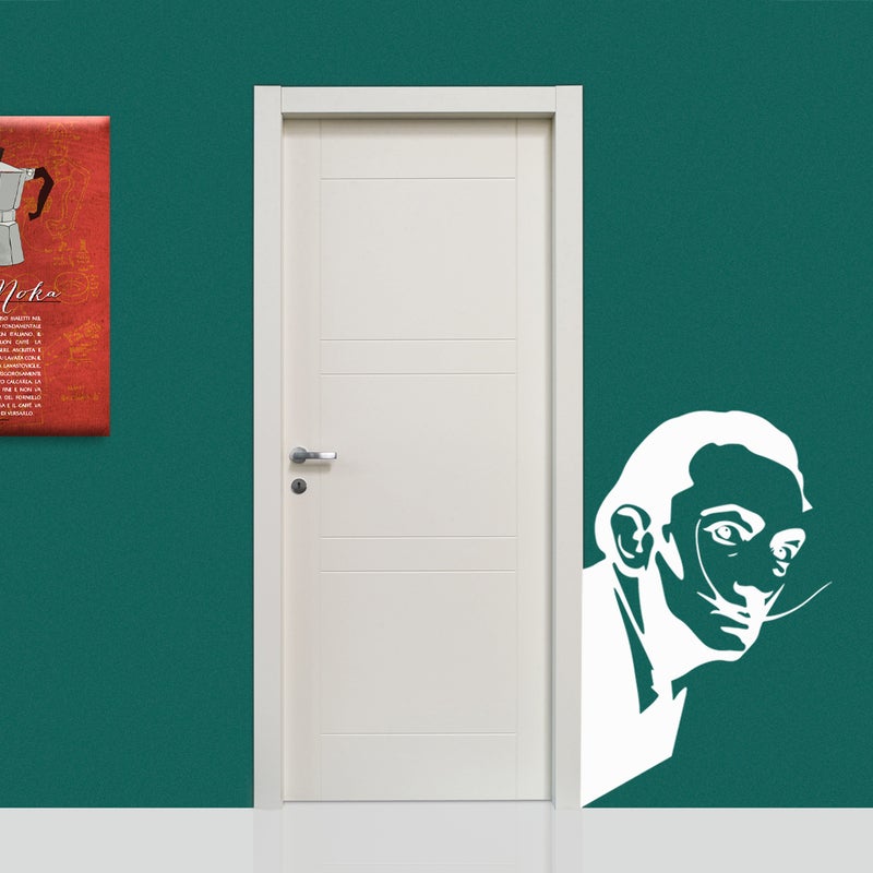 SALVADOR DALI' - Naklejka ścienna winylowa 55x88 cm - kolor BIAŁY