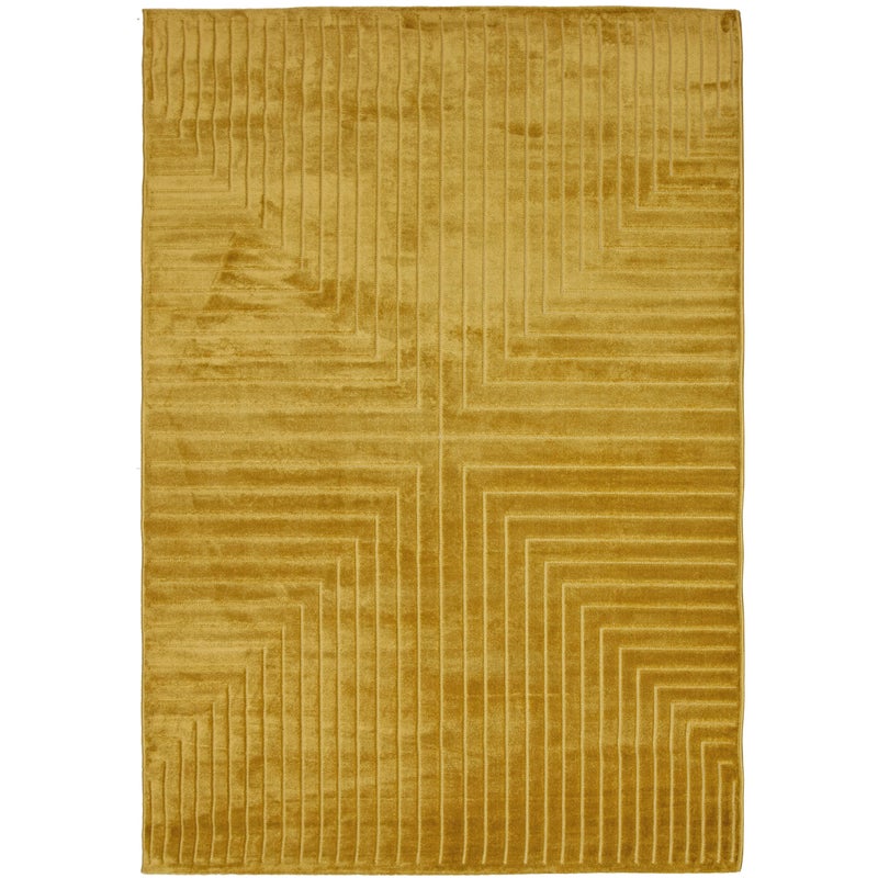 Dywanik przyłóżkowy poliestrowy o średnim włosiu Zen 752/009 gładki musztardowy 80x150cm