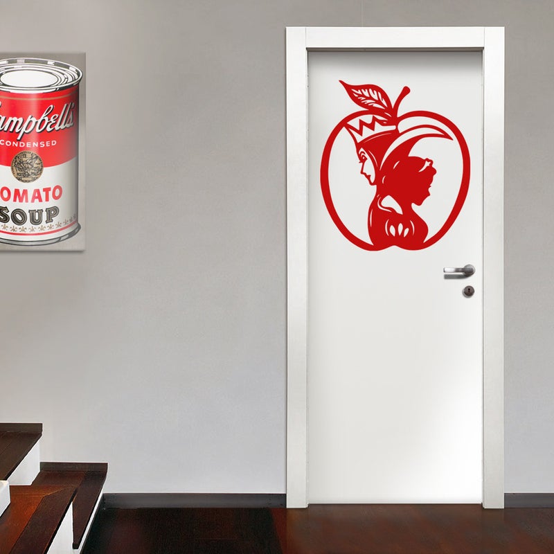 KRÓLEWNA ŚNIEŻKA - Naklejka ścienna winylowa 55x65 cm - kolor czerwony