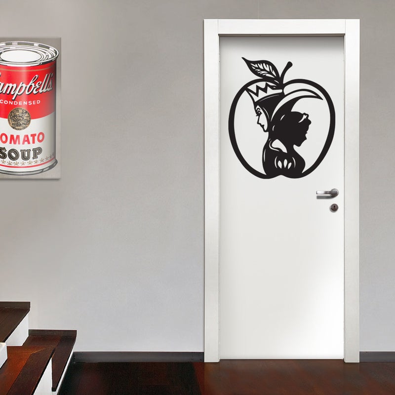 KRÓLEWNA ŚNIEŻKA - Naklejka ścienna winylowa 55x65 cm - kolor CZARNY