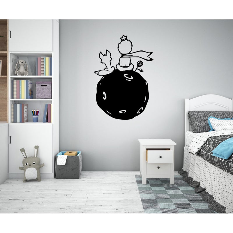 MAŁY KSIĄŻĘ - Naklejka ścienna winylowa 55x80 cm - kolor CZARNY