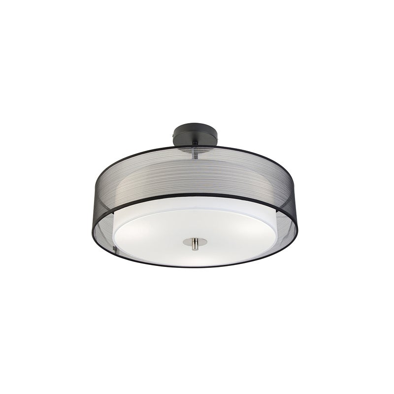 Inteligentna lampa sufitowa czarna z białą 50 cm z 3 WiFi A60 - Drum Duo