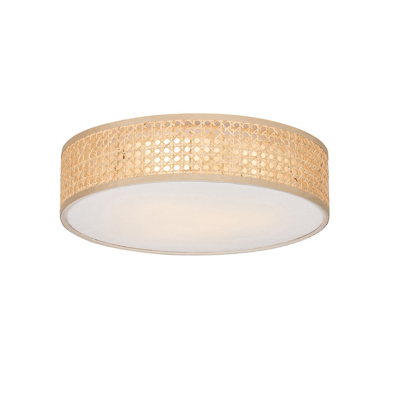Orientalna lampa sufitowa z rattanu 40 cm 3-światła - Tromma