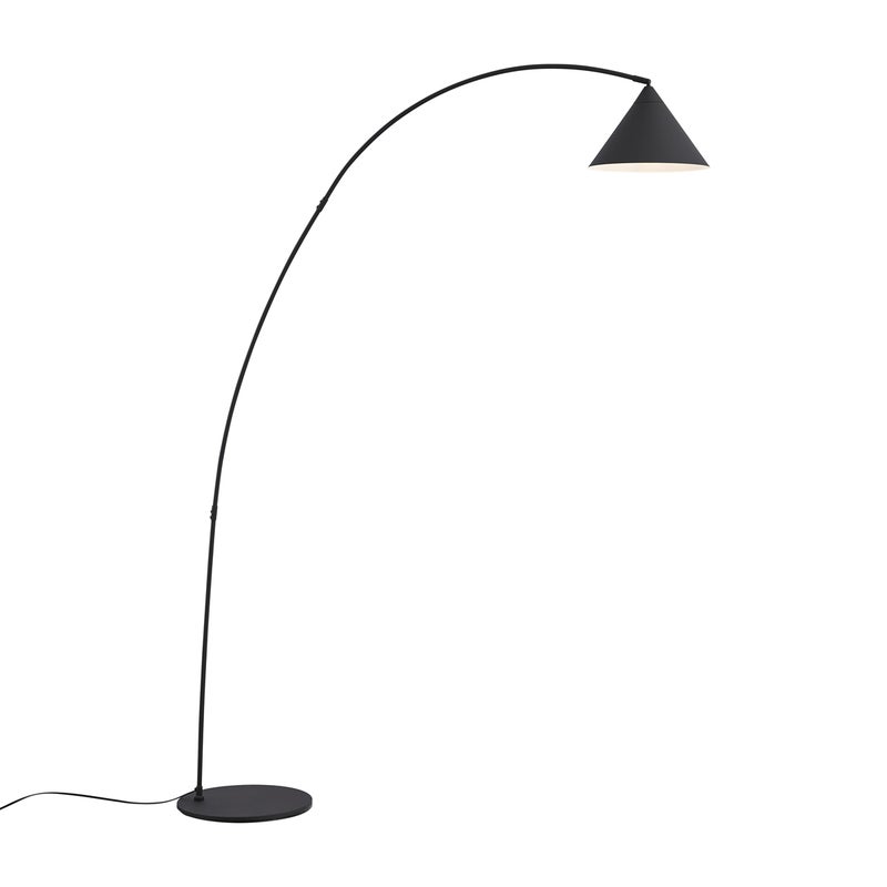 Lampa podłogowa w stylu retro czarna z białym wnętrzem - Triangolo