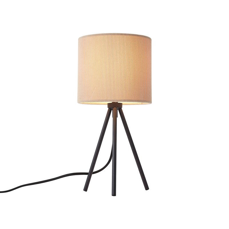 Nowoczesna lampa stołowa taupe z aksamitnym abażurem - Luz