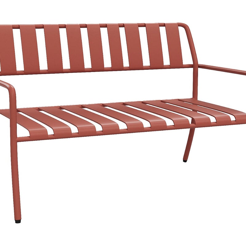 Metalowa, składana ławka ogrodowa - Terracotta - BIRMOS by MYLIA