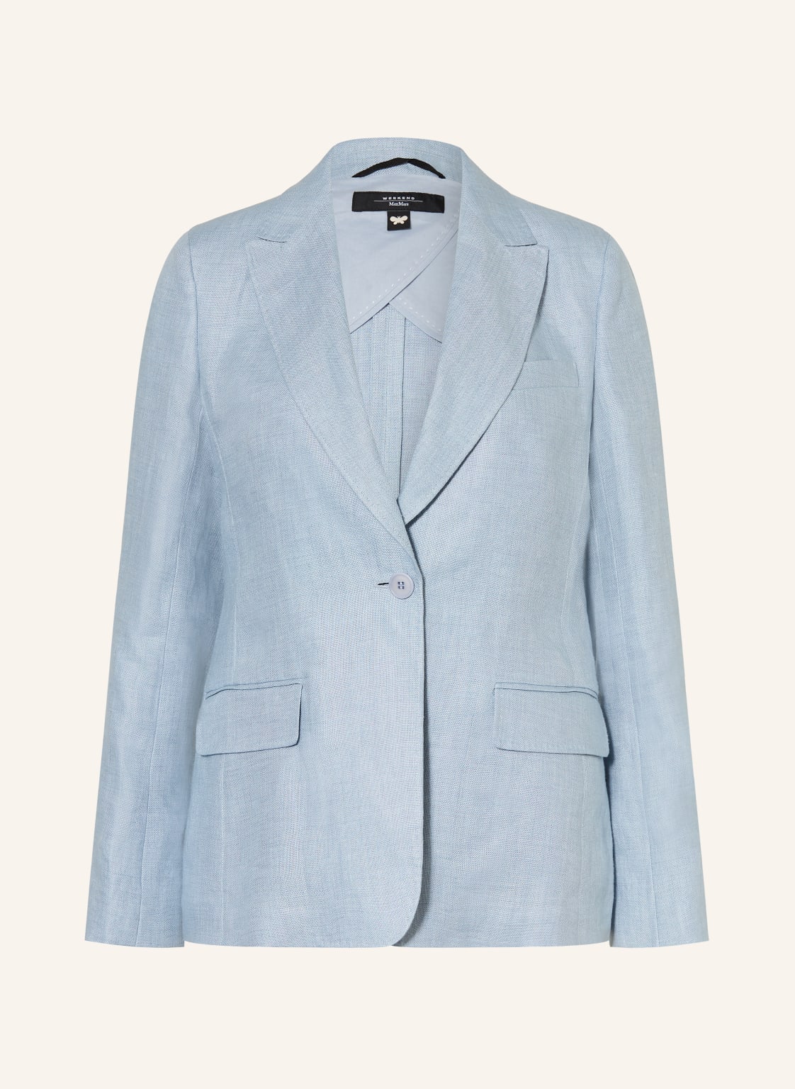 Weekend Max Mara Lniana Marynarka Nalut blau