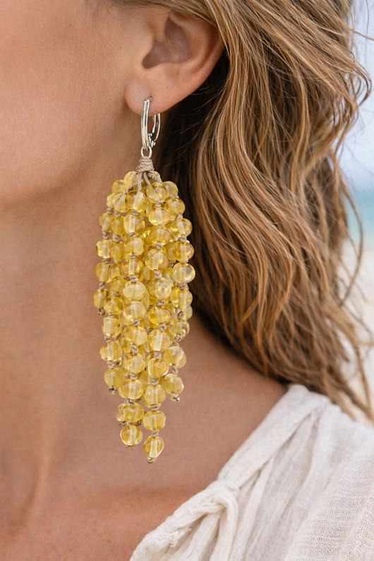 GRONA Kolczyki z cytrynowego bursztynu bałtyckiego