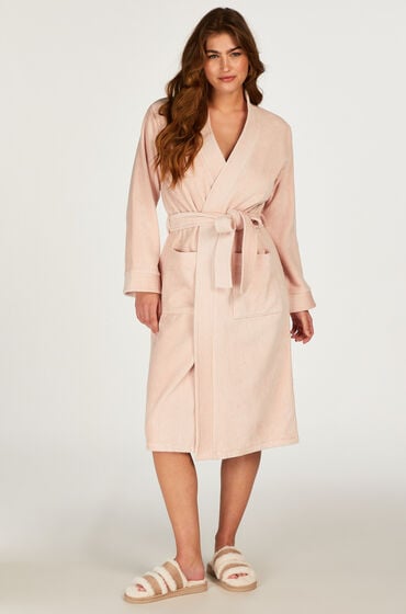 Hunkemöller Pikowany szlafrok Różowy