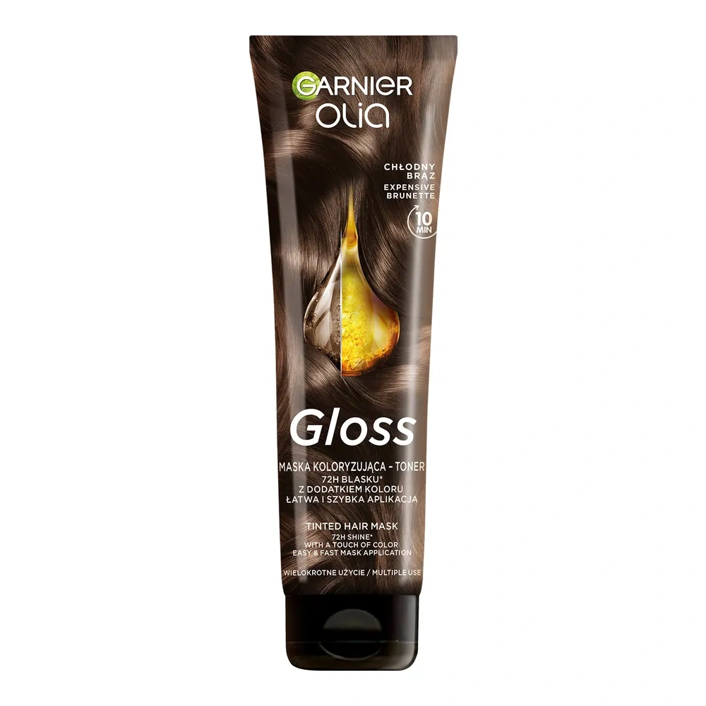 Garnier Olia Gloss toner-maska koloryzująca do włosów naturalnych i farbowanych Expensive Brunette / Chłodny Brąz 150 ml