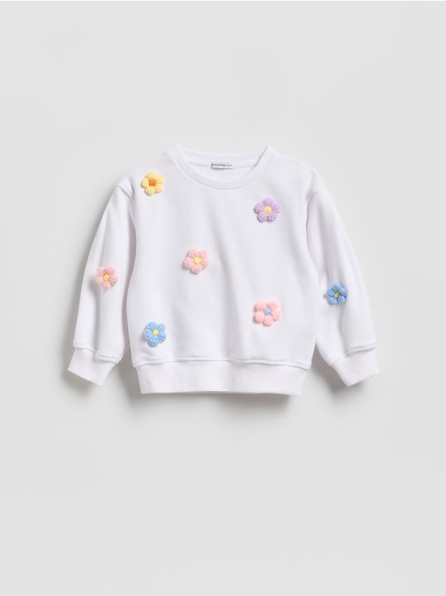 Reserved - Bluza z kwiatami - biały