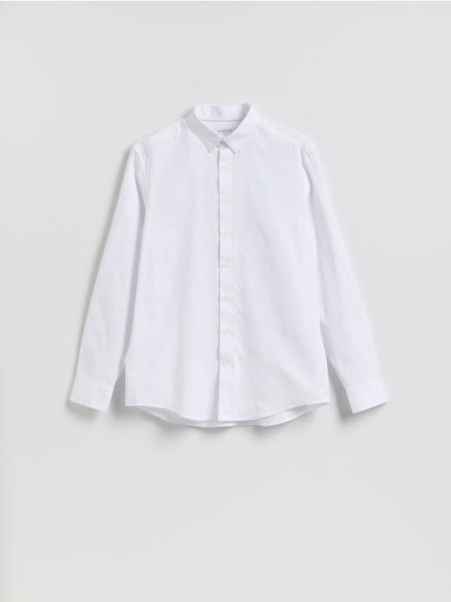 Reserved - Gładka koszula regular fit - biały