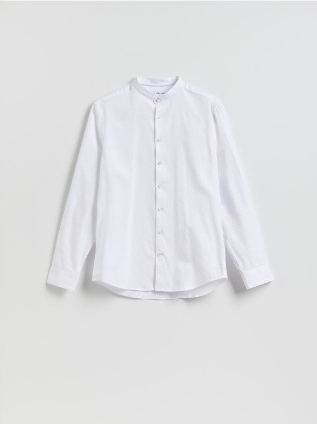 Reserved - Bawełniana koszula slim fit - biały