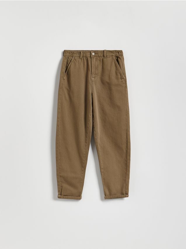Reserved - Bawełniane spodnie chino - beżowy