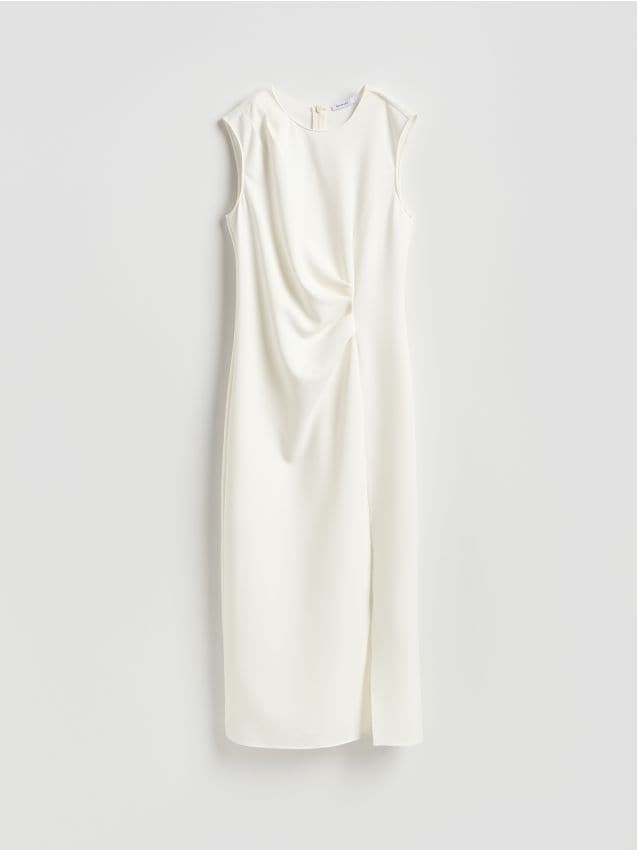 Reserved - Sukienka z marszczeniem - biały