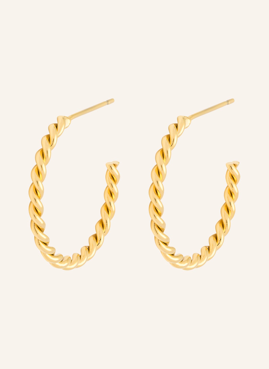 Lulu Copenhagen Kolczyki Twisted Hoops gold
