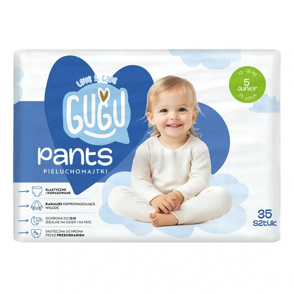 Gugu Love & Care pieluchomajtki rozmiar 5 Junior (12-18 kg) 35 sztuk