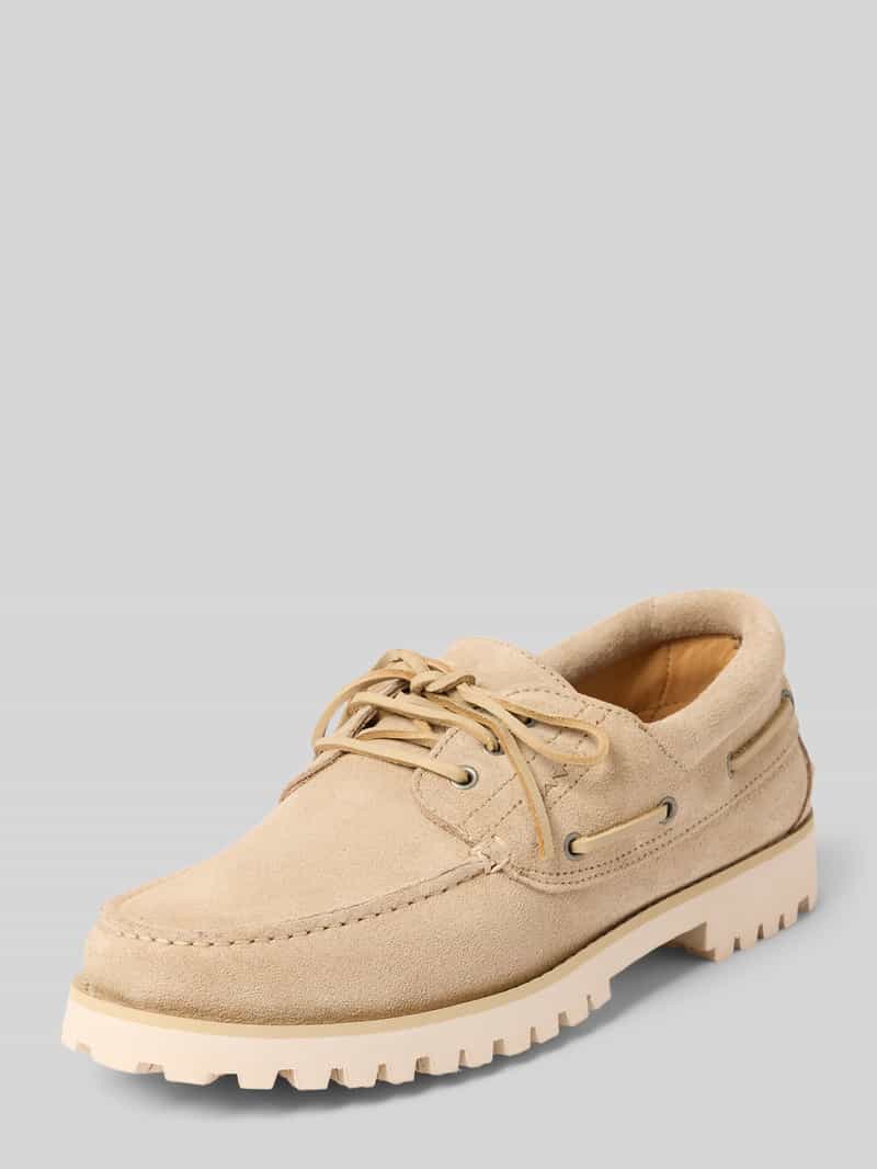 Buty żeglarskie ze skóry z profilowaną podeszwą