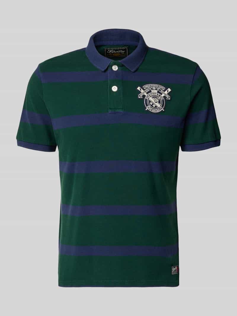 Koszulka polo w kroju slim fit z naszytym logo i zapięciem na guziki