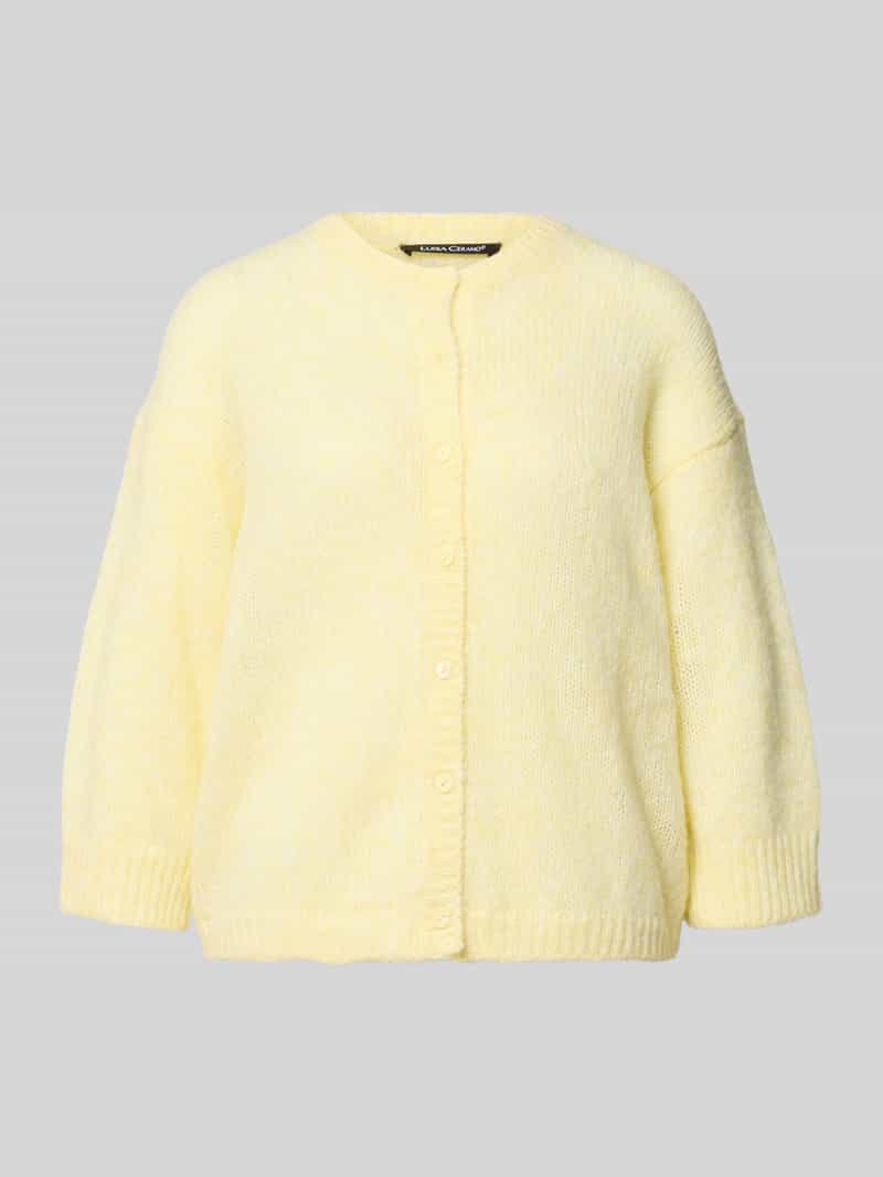 Kardigan z okrągłym dekoltem i listwą guzikową