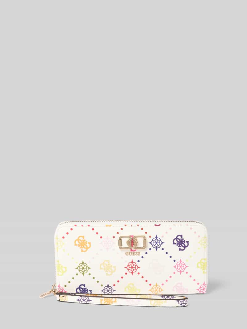 portfel z detal z logo model 'EMELIE'