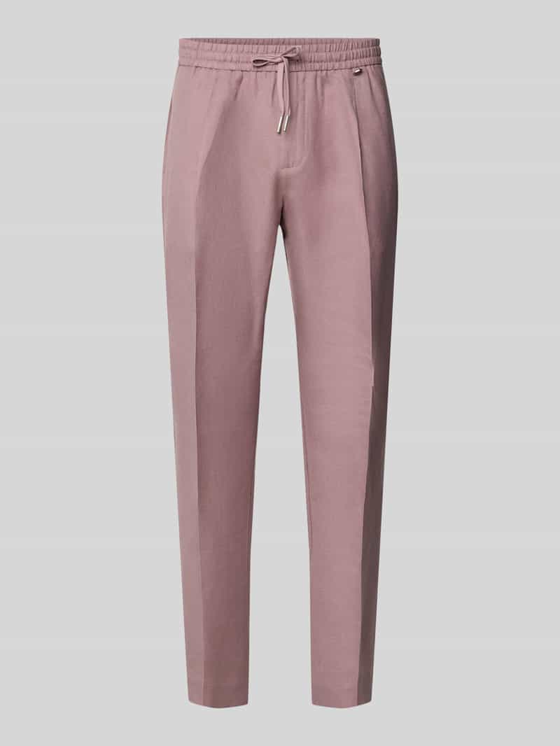 Spodnie o kroju regular fit z mieszanki lnu i wiskozy model „NEIL”