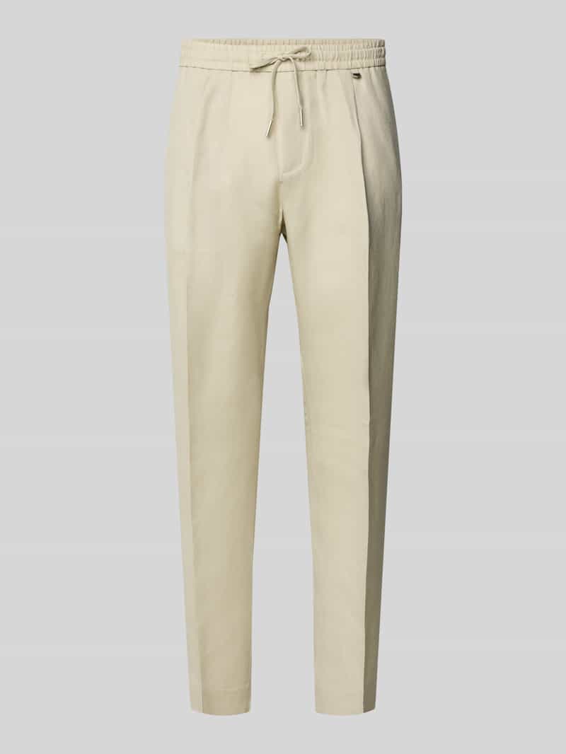 Spodnie o kroju regular fit z mieszanki lnu i wiskozy model „NEIL”