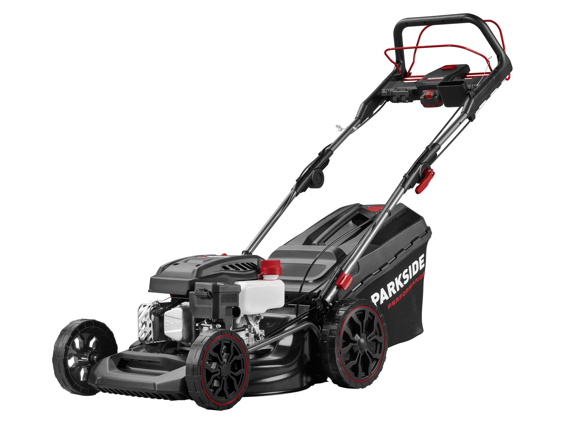 PARKSIDE PERFORMANCE® Kosiarka spalinowa z napędem, PPBRM 46 B2 (z akumulatorem do rozruchu elektrycznego i ładowarką)
