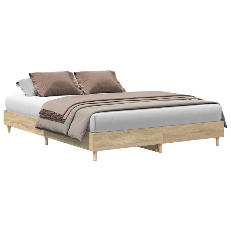 Łóżko Brązowe Rama Łóżka Ze Stelażem Do Sypialni Pokoju 140x200 cm