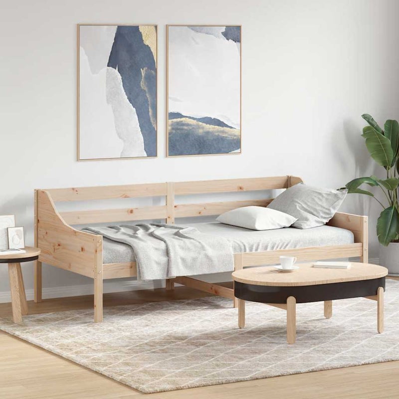 Łóżko Dzienne Drewniane Brązowe Rama Łóżka Ze Stelażem Sofa 80x200 cm