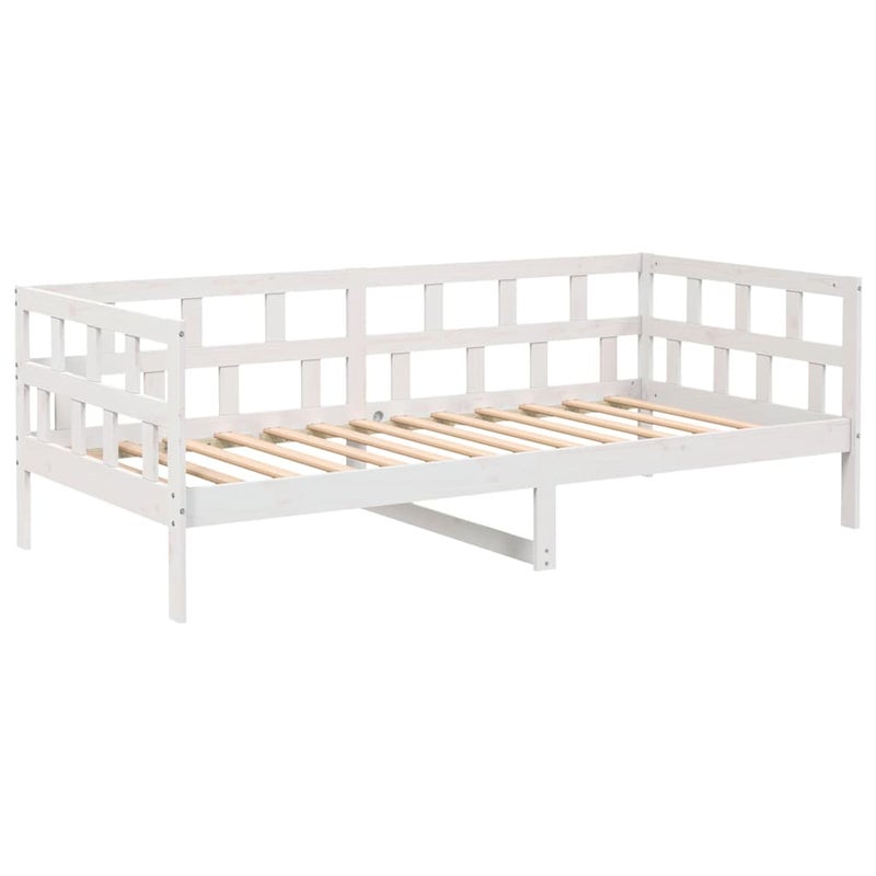 Łóżko Drewniane Białe Rama Łóżka Ze Stelażem Drewniana Łóżko Do Sypialni Pokoju 80x200 cm