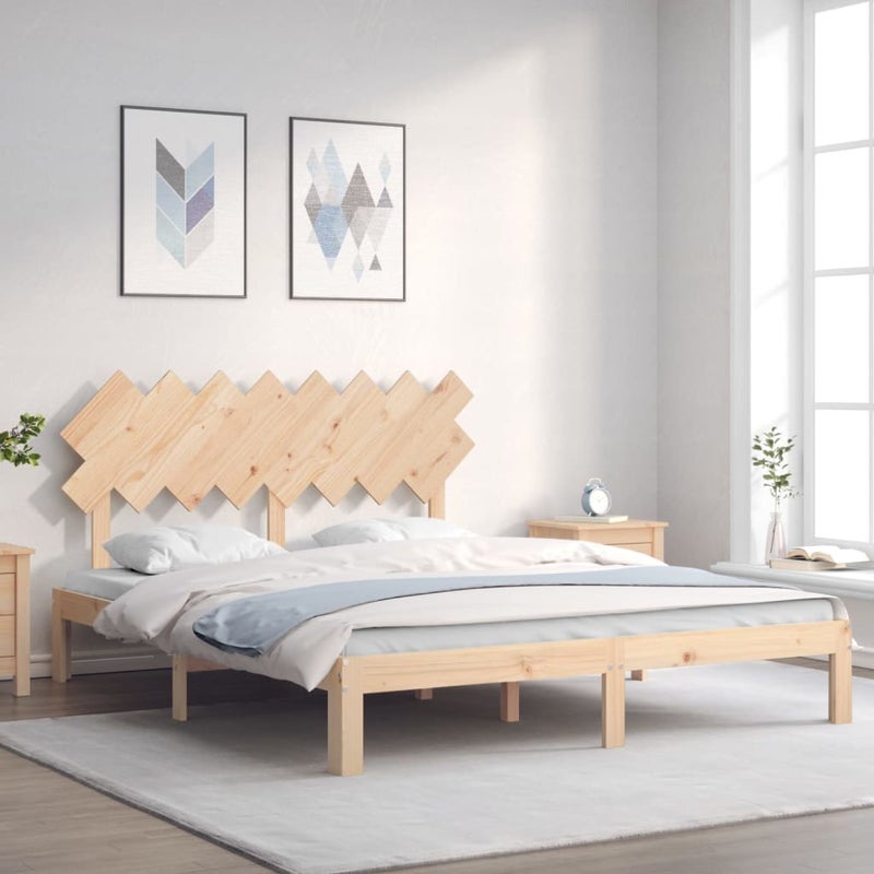 Łóżko Drewniane Brązowe Rama Łóżka Ze Stelażem Drewniana Do Sypialni Pokoju 160x200 cm