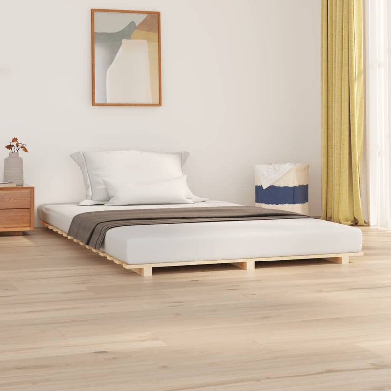 Łóżko Drewniane Rama Łóżka Sofa Brązowe Do Sypialni Pokoju 140 x 190 cm