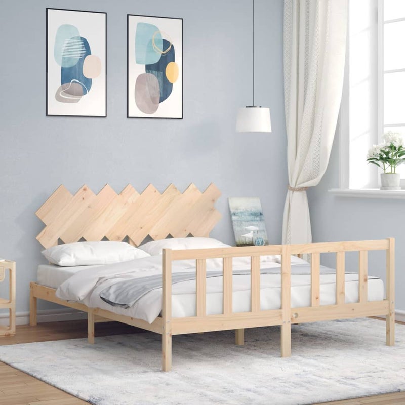 Łóżko Drewniane Rama Łóżka Sofa Brązowe Do Sypialni Pokoju 160x200 cm