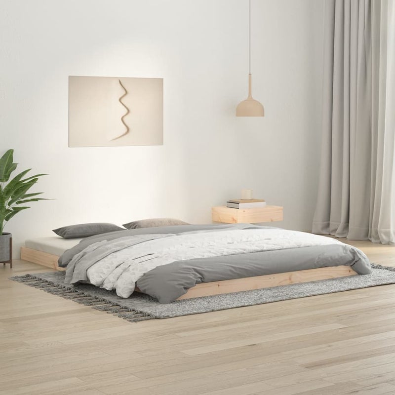 Łóżko Drewniane Brązowe Rama Łóżka Ze Stelażem Drewniana Do Sypialni Pokoju 150x200 cm