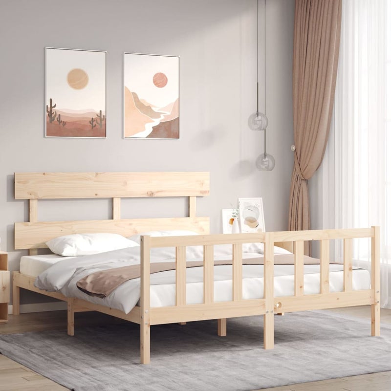 Łóżko Drewniane Rama Łóżka Sofa Brązowe Do Sypialni Pokoju 160x200 cm