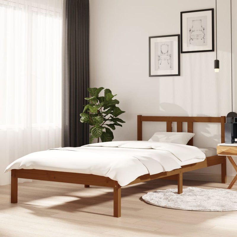 Łóżko Drewniane Rama Łóżka Sofa Brązowe Do Sypialni Pokoju 100 x 200 cm