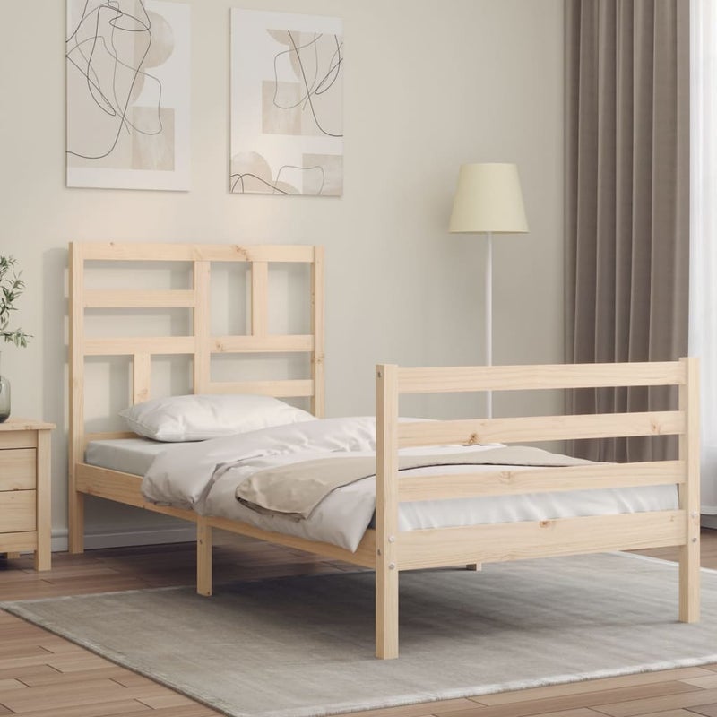 Łóżko Drewniane Rama Łóżka Sofa Brązowe Do Sypialni Pokoju 100x200 cm