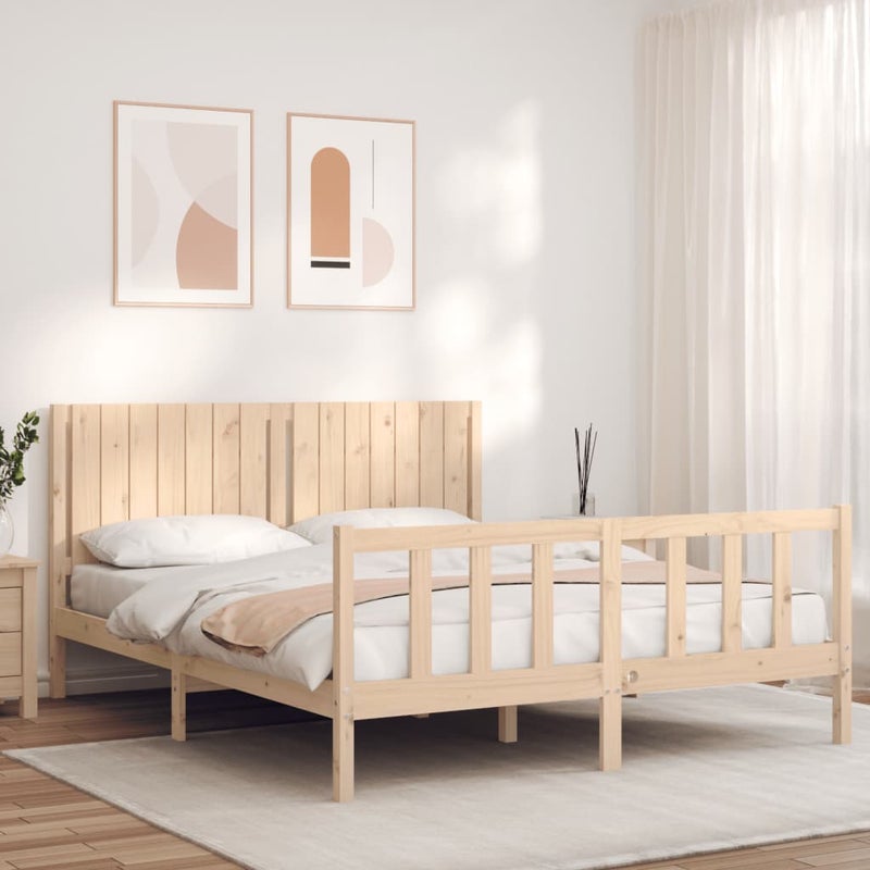 Łóżko Drewniane Rama Łóżka Sofa Brązowe Do Sypialni Pokoju 160x200 cm