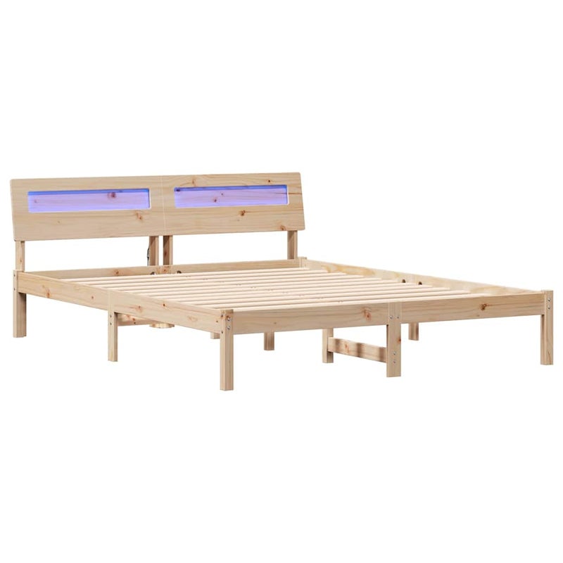 Łóżko Drewniane Brązowe Rama Łóżka Ze Stelażem Sypialnia Pokój 160 x 200 cm