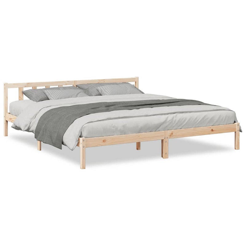 Łóżko Drewniane Rama Łóżka Sofa Brązowe Do Sypialni Pokoju 200x220 cm